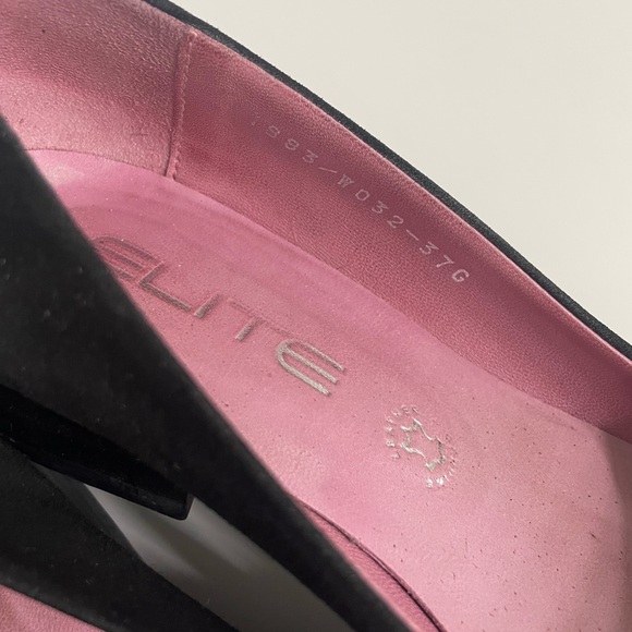 Elite brand handcrafted black low heels 37 - Picture 3 of 4